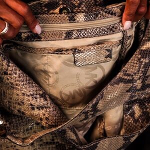 Michael Kors Python Embossed Leather Purse